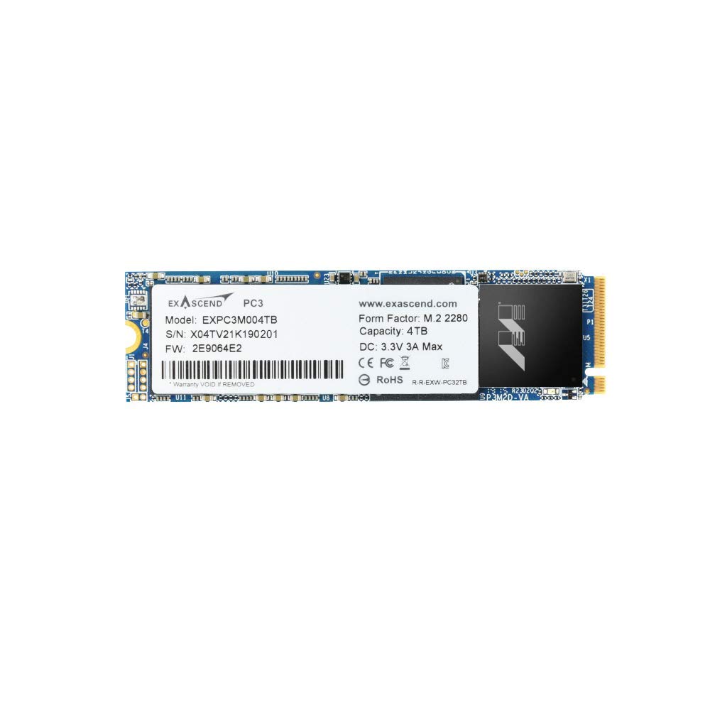 内蔵型SSD EXASCEND EXPC3M004TB M.2 4TB SSD M2 4T Amazon | Exascend EXPC3 4TB PCIe M.2 2280 Gen 3x4 NVMe 3D